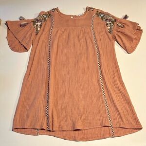 Love Riche women’s Terracotta Embroidered Top/dress size medium